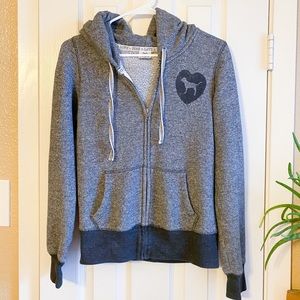 PINK Zip Up Hoodie Grey